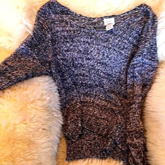 AJ Andrea Jovine Sweater Cotton black cream soft knit Large - Picture 6 of 6